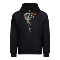Black Dandelion Autism Puzzle Be Kind Urban Hoodie - CowhideDigitalArt