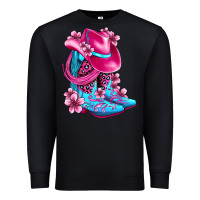Black valentine cowboy boots and hat olivia Premium Sweatshirt - OliviaCreatesArt