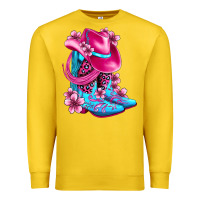 Valentine Cowboy Boots And Hat Olivia Premium Sweatshirt | Teevron