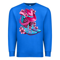 True Royal valentine cowboy boots and hat olivia Premium Sweatshirt - OliviaCreatesArt