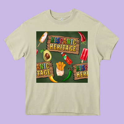Hispanic Heritage Seamless Pattern Heavy Core Tee Designed By Bundleandbundleshop