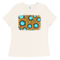 Bone sunflower gemstone background Ladies Tee - JahusDesignShop