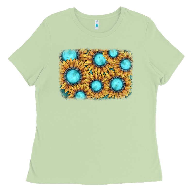Sunflower Gemstone Background Ladies Tee by JahusDesignShop | Teevron