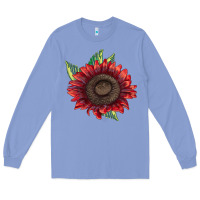 Colony Blue ProCut Red Sunflower Long Sleeve Tee - LillyAllenDesigns