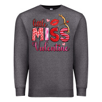 Charcoal Heather little miss valentine Premium Sweatshirt - OliviaCreatesArt