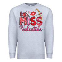 Heather Grey little miss valentine Premium Sweatshirt - OliviaCreatesArt