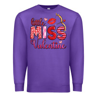 Purple little miss valentine Premium Sweatshirt - OliviaCreatesArt