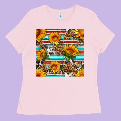 Serape Leopard Seamless Pattern Ladies Tee Designed By Bundleandbundleshop