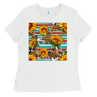 White serape leopard seamless pattern Ladies Tee - BundleAndBundleShop