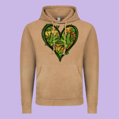 Pineapple Heart Vintage Hoodie Designed By Jasminsmagicworld