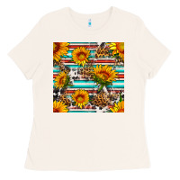 Bone serape leopard seamless pattern Ladies Tee - BundleAndBundleShop