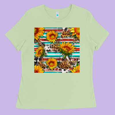 Serape Leopard Seamless Pattern Ladies Tee Designed By Bundleandbundleshop