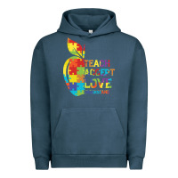 Pigment Midnight Navy Autism Teach Accept Understand Love Urban Hoodie - CowhideDigitalArt