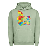 Pigment Oil Green Autism Teach Accept Understand Love Urban Hoodie - CowhideDigitalArt