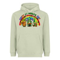 Matcha Happy St. Patrick's Day rainbow gnomes Heavyweight Hoodie - CowGirlArtShop