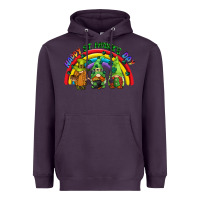 Plum Happy St. Patrick's Day rainbow gnomes Heavyweight Hoodie - CowGirlArtShop