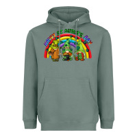 Sage Happy St. Patrick's Day rainbow gnomes Heavyweight Hoodie - CowGirlArtShop