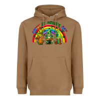 Toasted Coconut Happy St. Patrick's Day rainbow gnomes Heavyweight Hoodie - CowGirlArtShop