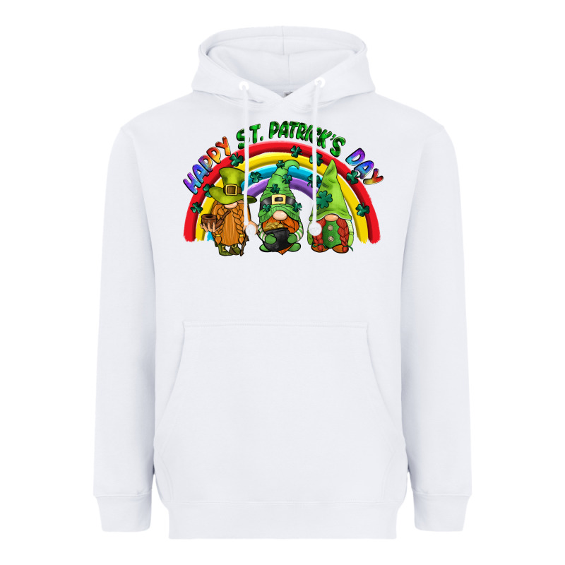 Happy St. Patrick's Day Rainbow Gnomes Heavyweight Hoodie by CowGirlArtShop | Teevron
