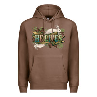 Chestnut He lives Easter Day Premium Hoodie - HowdyJamesFarm