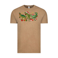Vintage Coffee christmas dinosaurs Vintage Tee - MaliasSmallBusiness