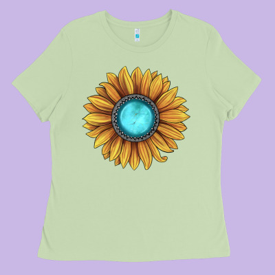 Sunflower Gemstone Ladies Tee Designed By Jahusdesignshop