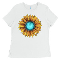 White sunflower gemstone Ladies Tee - JahusDesignShop