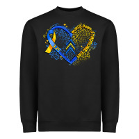 Black world down syndrome day heart Heavyweight Sweatshirt - Artiststas