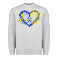 Heather Grey world down syndrome day heart Heavyweight Sweatshirt - Artiststas