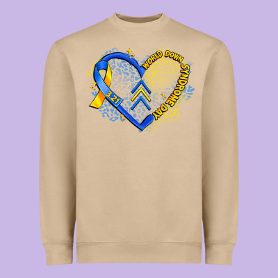 World Down Syndrome Day Heart Heavyweight Sweatshirt Designed By Artiststas