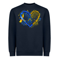 Navy world down syndrome day heart Heavyweight Sweatshirt - Artiststas