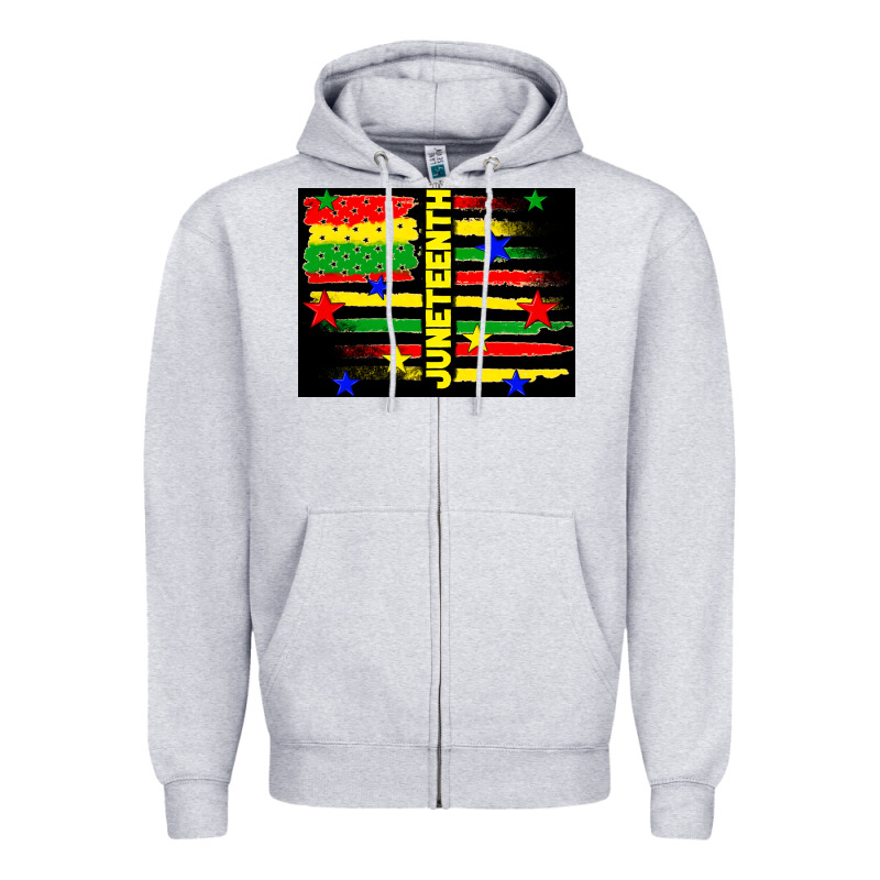 Juneteenth American Flag Zipper Hoodie by TumblerDesignByShophia | Teevron