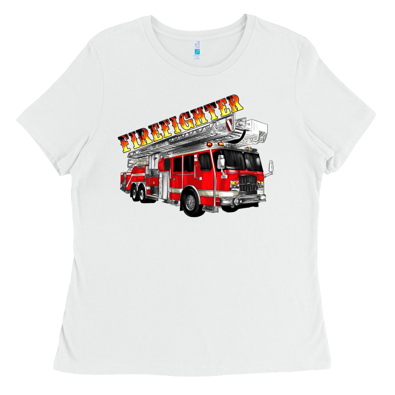 Firefighter Fire Truck Ladies Tee by Artiststas | Teevron