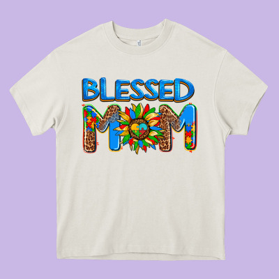 Blessed Mom Autism Heavy Core Tee Designed By Adodesignshop