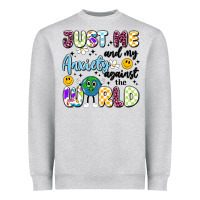 Heather Grey just me and my anxiety against the world Heavyweight Sweatshirt - Artiststas