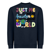 Navy just me and my anxiety against the world Heavyweight Sweatshirt - Artiststas