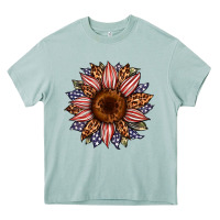 Arona usa flag camouflage leopard sunflower Heavy Core Tee - Artiststas