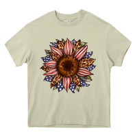 Mossy usa flag camouflage leopard sunflower Heavy Core Tee - Artiststas