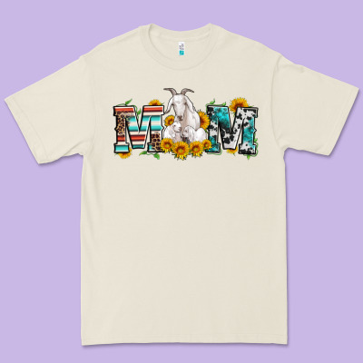 Goat Mom Serape Leopard Cowhide Goat Family Premium Tee Designed By Artiststas