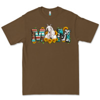 Cacao goat mom serape leopard cowhide goat family Premium Tee - Artiststas