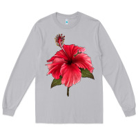 Moon Dust Puerto Rican Hibiscus Flower Long Sleeve Tee - LillyAllenDesigns