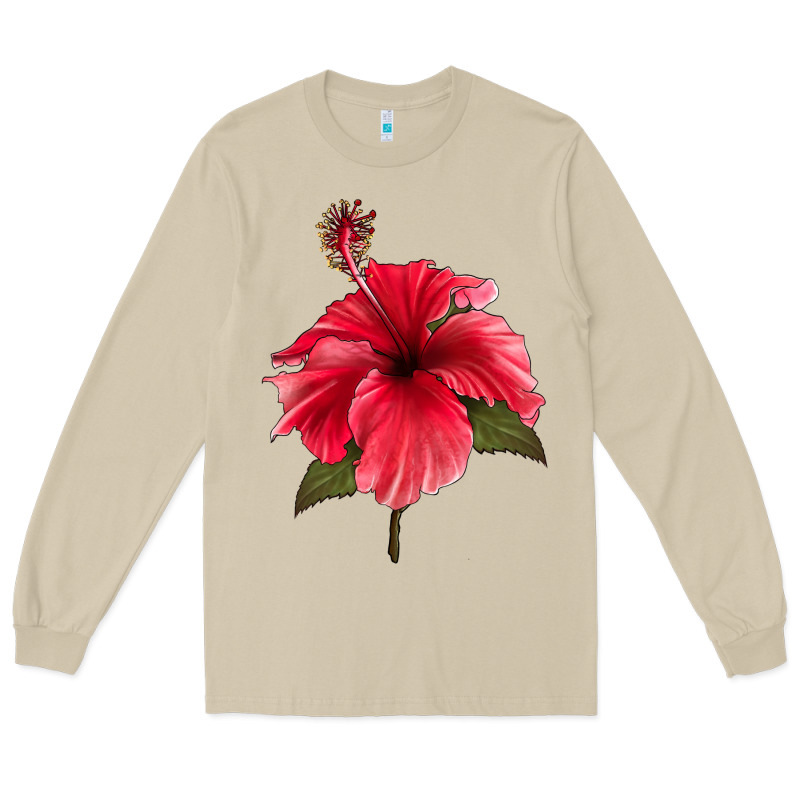 Puerto Rican Hibiscus Flower Long Sleeve Tee by LillyAllenDesigns | Teevron