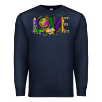 Navy love teacher mardi gras Premium Sweatshirt - OliviaCreatesArt