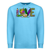 Ocean Blue love teacher mardi gras Premium Sweatshirt - OliviaCreatesArt
