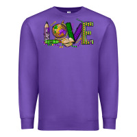 Purple love teacher mardi gras Premium Sweatshirt - OliviaCreatesArt