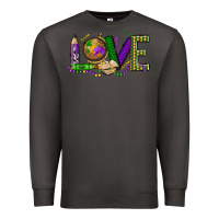 Smoke love teacher mardi gras Premium Sweatshirt - OliviaCreatesArt
