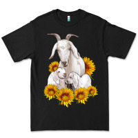 Black goat family with sunflowers Premium Tee - Artiststas