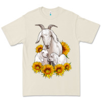 Bone goat family with sunflowers Premium Tee - Artiststas