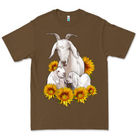 Cacao goat family with sunflowers Premium Tee - Artiststas