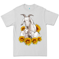 Dove Grey goat family with sunflowers Premium Tee - Artiststas